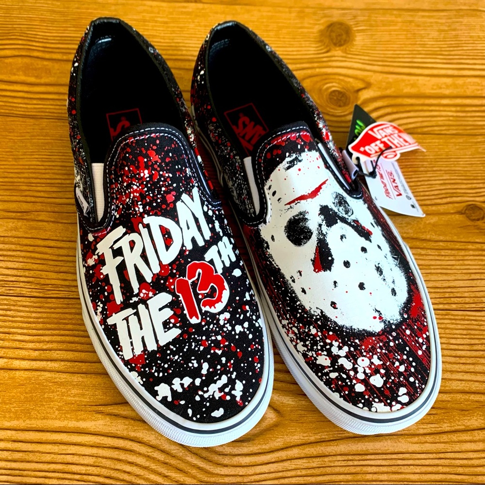 Vans X House of Terror Friday the 13th Jason Voorhees Slip On Shoes Size 9 mens